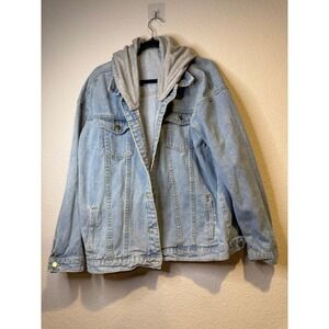 Denim Falmer Heritage Jacket Hooded Light Wash Barn Coat  L XL?
